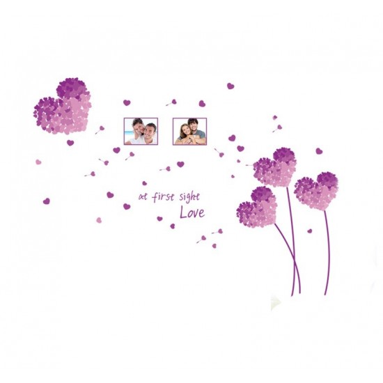 Sticker decorativ, Flori mov, 125 cm, 703STK