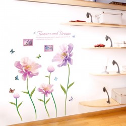 Sticker decorativ, Flori mov, 127 cm, 790STK