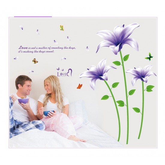 Sticker decorativ, Flori mov, 170 cm, 739STK Sticker decorativ, Flori mov, 170 cm, 739STK