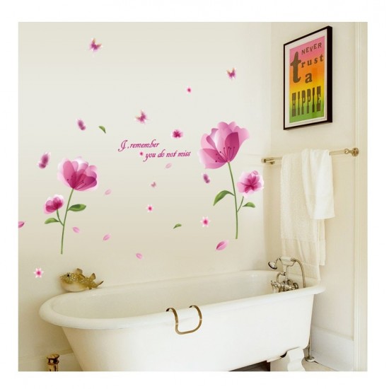 Sticker decorativ, Flori mov, 176 cm, 733STK
