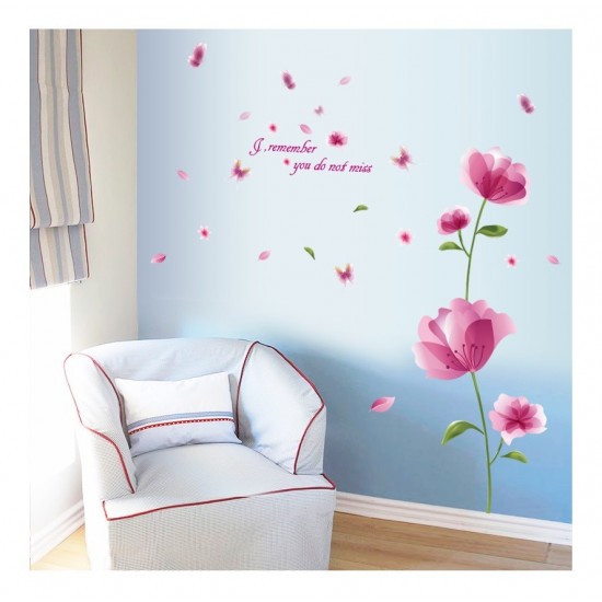 Sticker decorativ, Flori mov, 176 cm, 733STK