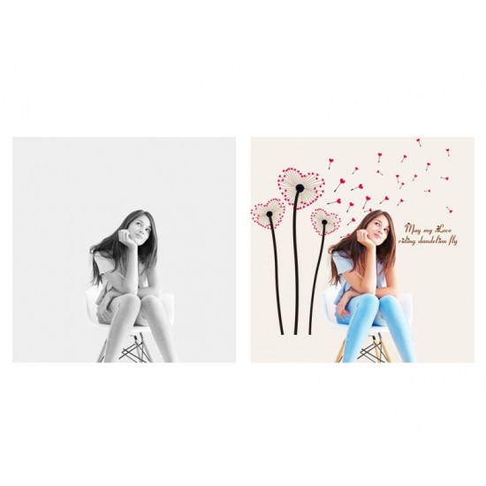 Sticker decorativ, Flori papadie, 120 cm, 808STK