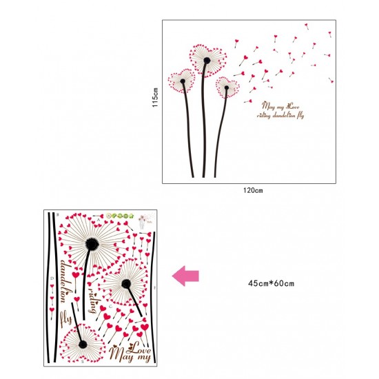 Sticker decorativ, Flori papadie, 120 cm, 808STK