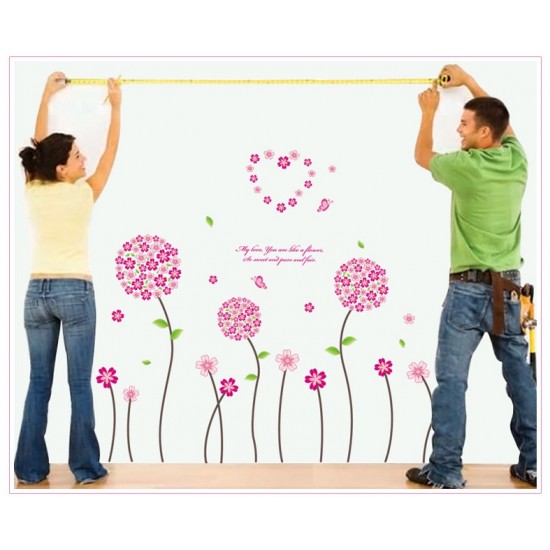 Sticker decorativ, Flori roz, 130 cm, 702STK Sticker decorativ, Flori roz, 130 cm, 702STK