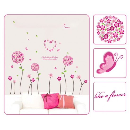 Sticker decorativ, Flori roz, 130 cm, 702STK Sticker decorativ, Flori roz, 130 cm, 702STK