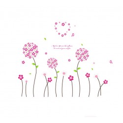 Sticker decorativ, Flori roz, 130 cm, 702STK