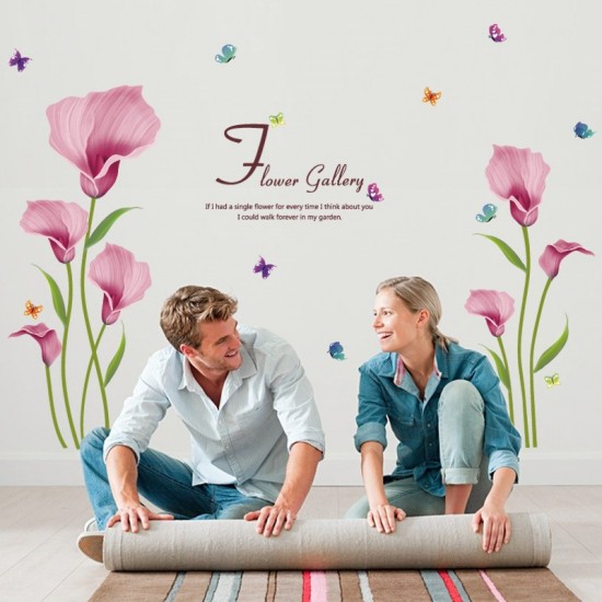 Sticker decorativ, Flori roz, 155 cm, 746STK Sticker decorativ, Flori roz, 155 cm, 746STK