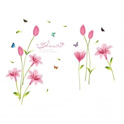 Sticker decorativ, Flori roz, 160 cm, 743STK