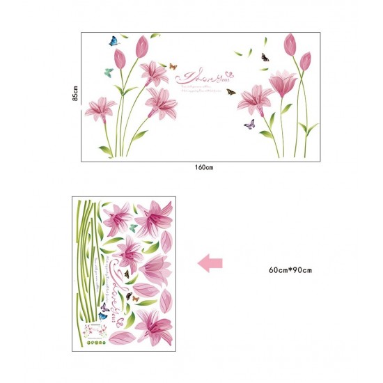 Sticker decorativ, Flori roz, 160 cm, 743STK