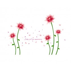 Sticker decorativ, Flori roz, 187 cm, 732STK