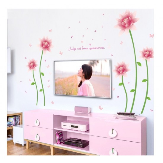 Sticker decorativ, Flori roz, 187 cm, 732STK