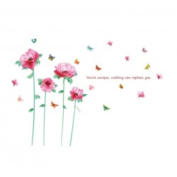 Sticker decorativ, Flori roz, 202 cm, 805STK