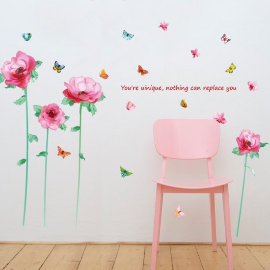 Sticker decorativ, Flori roz, 202 cm, 805STK