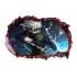 Sticker decorativ, Gaura in perete 3D, Anime, 85 cm, 1002STK-1