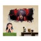 Sticker decorativ, Gaura in perete 3D, Anime, 85 cm, 1015-1STK