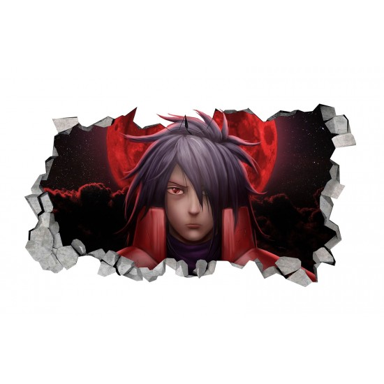 Sticker decorativ, Gaura in perete 3D, Anime, 85 cm, 1015-1STK