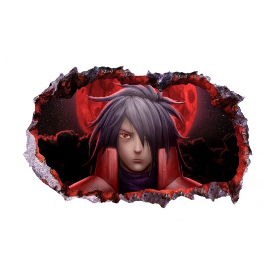 Sticker decorativ, Gaura in perete 3D, Anime, 85 cm, 1015STK