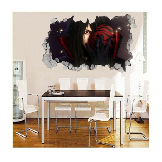 Sticker decorativ, Gaura in perete 3D, Anime, 85 cm, 1016-1STK