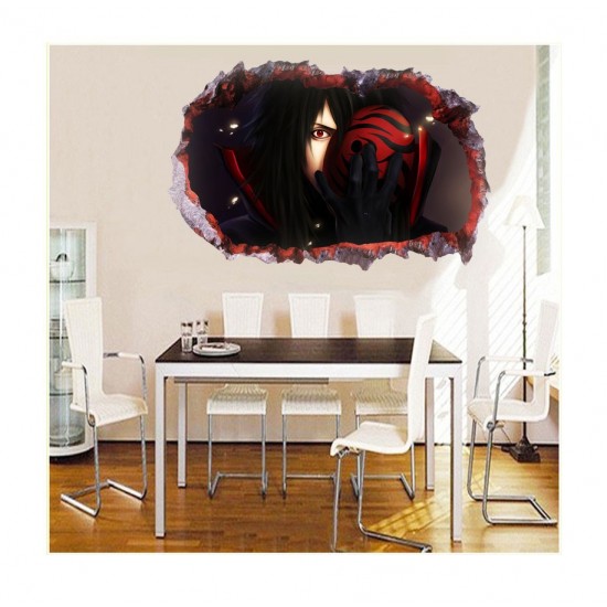 Sticker decorativ, Gaura in perete 3D, Anime, 85 cm, 1016STK