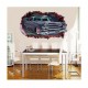 Sticker decorativ, Gaura in perete 3D, Masina, 80 cm, 1007STK-1