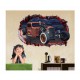 Sticker decorativ, Gura in perete 3D, Masina, 80 cm, 1009STK-1