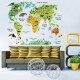 Sticker decorativ, Harta lumii a animalelor, 140 cm, 750STK Sticker decorativ, Harta lumii a animalelor, 140 cm, 750STK