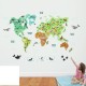 Sticker decorativ, Harta lumii a animalelor, 140 cm, 750STK Sticker decorativ, Harta lumii a animalelor, 140 cm, 750STK