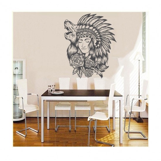 Sticker decorativ, Indian girl, 80 cm, 1078STK