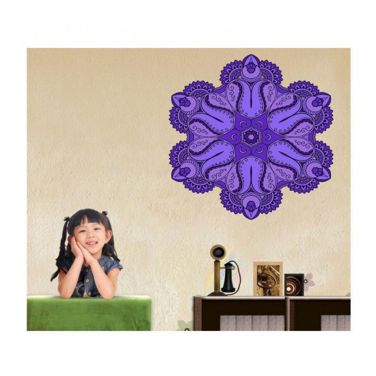 Sticker decorativ Mandala, Albastru, 50 cm , 1065STK