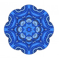 Sticker decorativ Mandala, Albastru, 50 cm , 1066STK