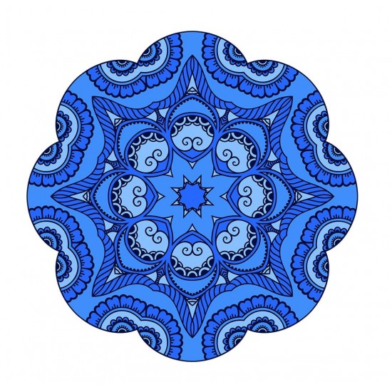 Sticker decorativ Mandala, Albastru, 50 cm , 1066STK