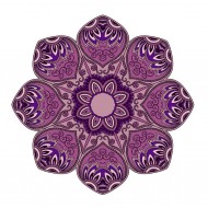Sticker decorativ Mandala, Mov, 50 cm, 1068STK