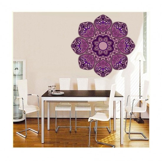 Sticker decorativ Mandala, Mov, 50 cm, 1068STK