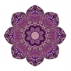 Sticker decorativ Mandala, Mov, 50 cm, 1068STK