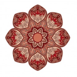 Sticker decorativ Mandala, Rosu, 50 cm , 1067STK