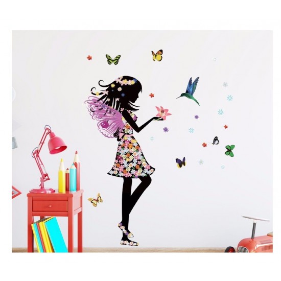 Sticker decorativ, Printesa, Fluturi, 110 cm, 730STK Sticker decorativ, Printesa, Fluturi, 110 cm, 730STK