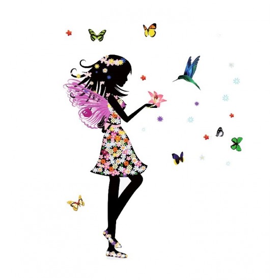 Sticker decorativ, Printesa, Fluturi, 110 cm, 730STK Sticker decorativ, Printesa, Fluturi, 110 cm, 730STK