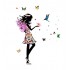 Sticker decorativ, Printesa, Fluturi, 110 cm, 730STK