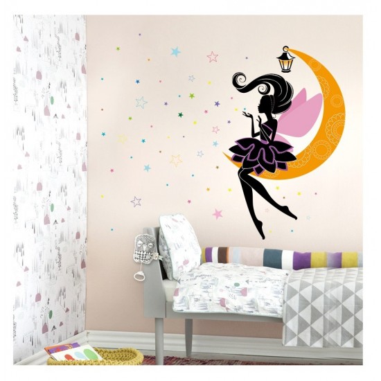 Sticker decorativ, Printesa pe luna, 122 cm, 707STK
