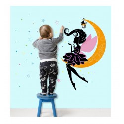 Sticker decorativ, Printesa pe luna, 122 cm, 707STK