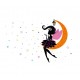 Sticker decorativ, Printesa pe luna, 122 cm, 707STK
