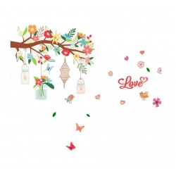 Sticker decorativ, Ramura cu flori, 145 cm, 719STK