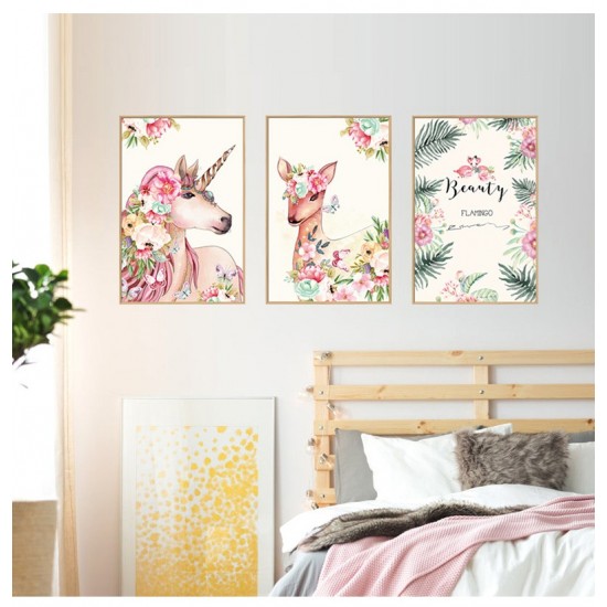 Sticker decorativ, Tablou flamingo, 93 cm, 791STK