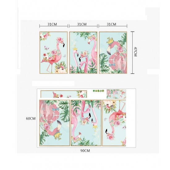 Sticker decorativ, Tablou flamingo, 93 cm, 806STK