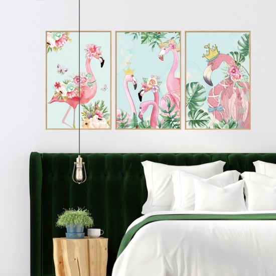 Sticker decorativ, Tablou flamingo, 93 cm, 806STK