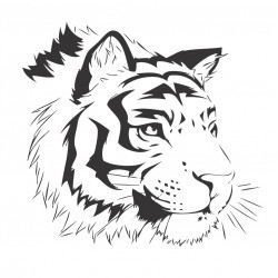 Sticker decorativ, Tigru, 55 cm, 1075STK