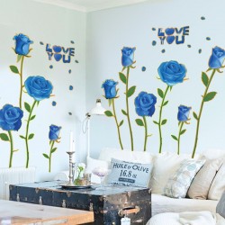 Sticker decorativ, Trandafiri albastrii, 100 cm, 817STK