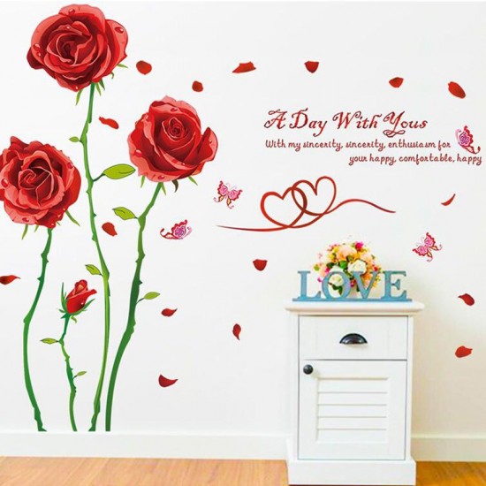 Sticker decorativ, Trandafiri rosii, 190 cm, 780STK Sticker decorativ, Trandafiri rosii, 190 cm, 780STK