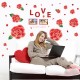 Sticker decorativ, Trandafiri rosii cu 2 rame foto, 120 cm, 793STK