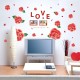 Sticker decorativ, Trandafiri rosii cu 2 rame foto, 120 cm, 793STK